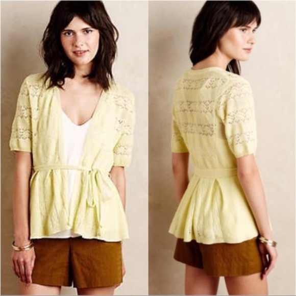 NWT ANTHRO Knitted & Knotted Lace Stitch Cardigan - Picture 6 of 6